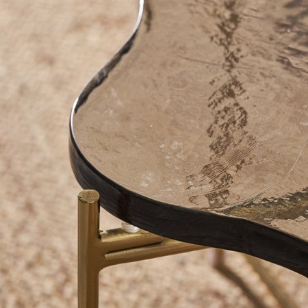 Sigryd coffee table, 540 × 390 × 400 mm, transparent / gold color-3