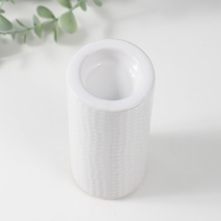 Ceramics candlestick per 1 candle "drops of water" d = 4 cm white 6.5x6.5x14.5 cm-2
