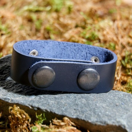 Bracelet "Flot", genuine leather, steel-2