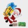 Decorative decoration (stand) "Santa Claus with a gift" 33x25.5 cm