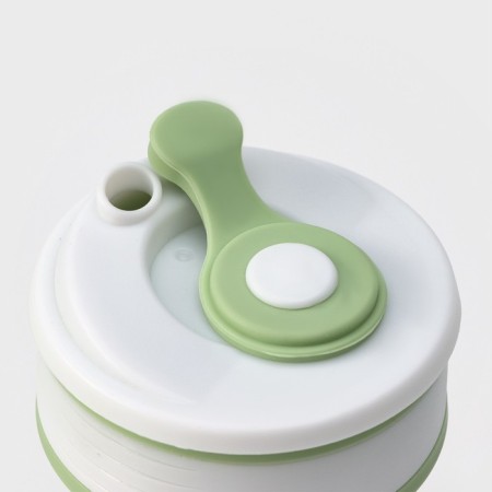 A folding cup with a lid of the share “with you”, 350 ml, 8.5 × 14 cm, pistachio color-4