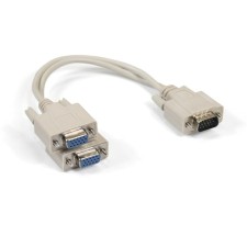 Кабель-разветвитель ExeGate EX-CC-VGA-15M2x15F-0.3,  VGA(F) - 2xSVGA(M), 0.3 м, серый