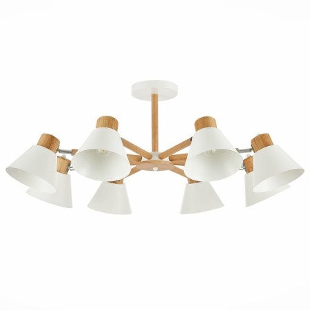 Ceiling EVOLUCE lamp. Sle103702-08. BUVE. 8x60 watts, E27, 85.5x85.5x37 cm, color light wood, white-5