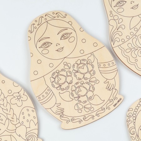 Harvesting for creativity. Wood painting "Matryoshka", 5 pcs-2