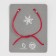 Bracelet "New Year" Santa with spruce, star, red color with silver, 6cm