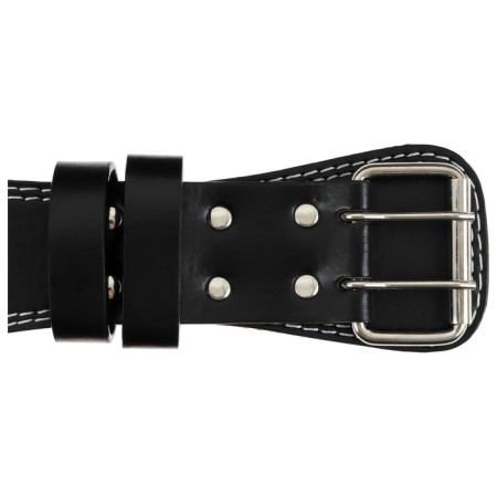 Belt for heavy athletics 100 cm, artificial leather, black color-6