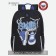 Youth backpack 38 x 29 x 16 cm, Grizzly, ergonomic back, laptop department, black/blue
