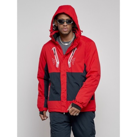 Ski costume men's winter, size 48, red color-5