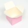 The box is folding, square, pink, 12 x 12 x 12 cm,