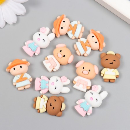 Decor for creativity Plastic "Animals Samurai" MIX 2.4x1.8 cm