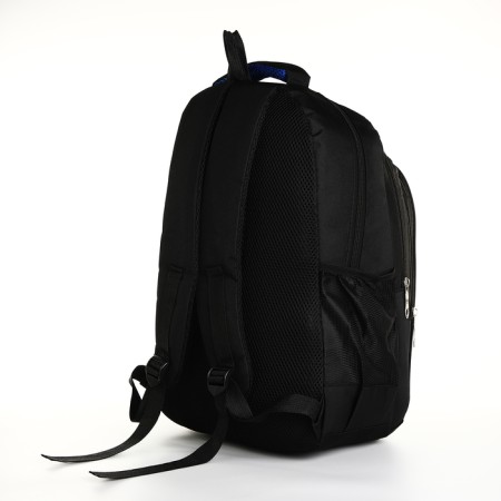 Youth backpack on a zipper, 4 pockets, black/blue color-3