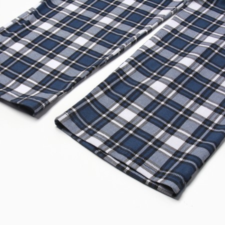 Homemade pants, color blue-black and white cage, size 56-2