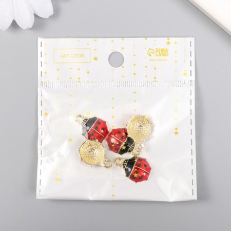Decor for creativity metal, enamel "God's ladybug" 1.3x1.9 cm-3