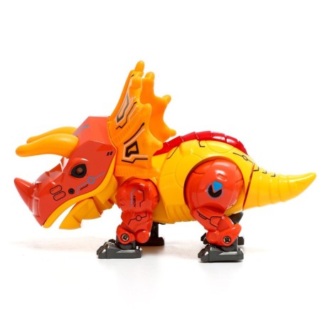 Dinobot robot reacts to touch, light and sound effects, metallic, orange color-2