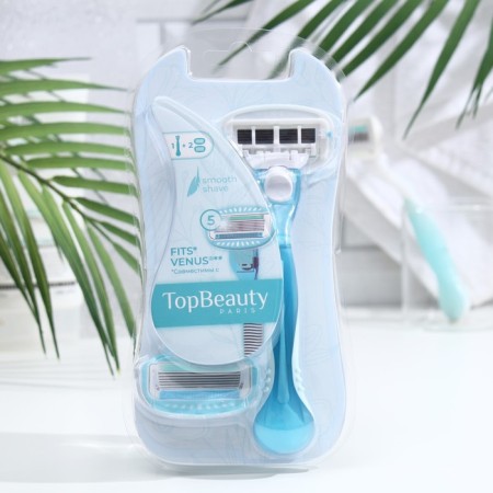 Women's razor Topbeauty Paris 1 razor + 2 replaceable cassettes (compatible with Venus)