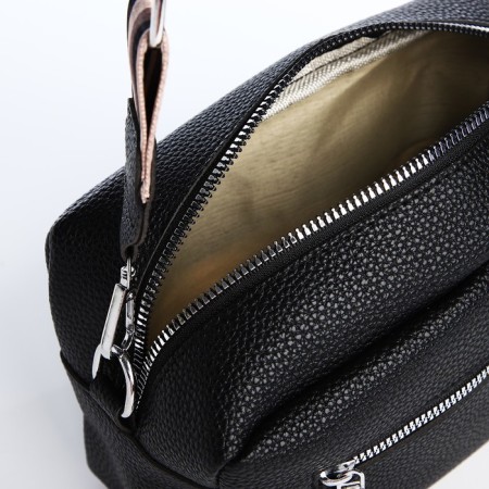 Bag Cross-Bodi with a zipper, black color-5