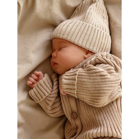 Cap with lapel Children's Amarobaby Pure Love Tot, size 44-46 cm, beige color-4