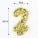 Candle in the cake "Squeezes", number "2", gold, 6.5x4