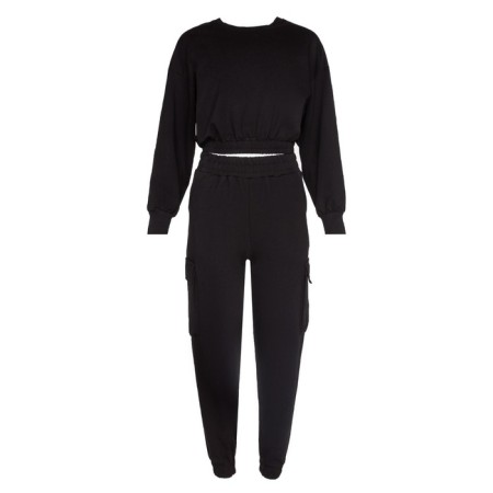 Women's costume (trousers, sweatshirt) minku: casual collection color black, size 44-13