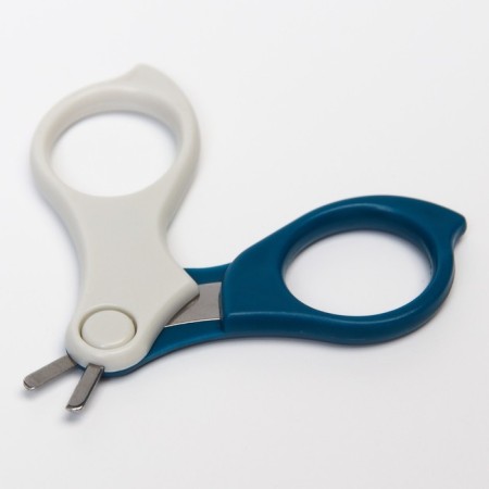 Manicure children's “Monkey” set: scissors, tweezers, saw, tweezers, blue color-4