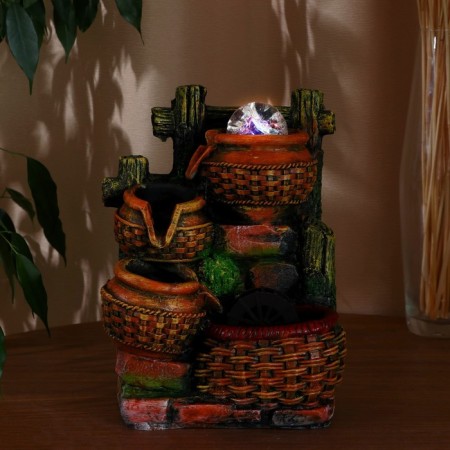 Fountain "jugs with weaving at the mill" 17x14x26 cm (with backlight)-2