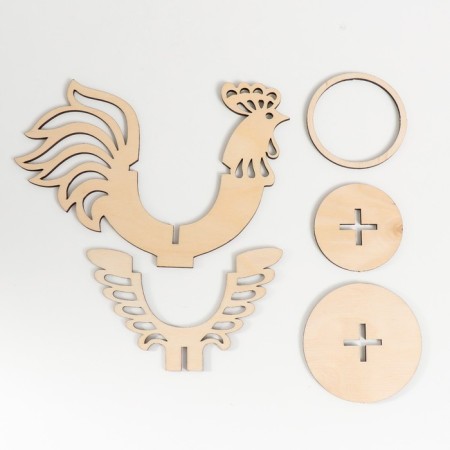 Easter stand "Cockerel" 14.5x10.3x10 cm (set of 5 parts)-5