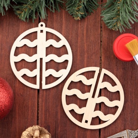 Wooden toy on the tree "waves", ball, diameter 8 cm-1