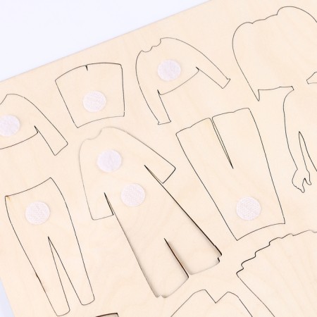 A training board with clothing on Velcro "Dressing. Lina "-5