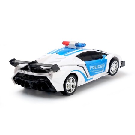 Robot radio -controlled "policeman", light effects, transforms from the remote control-4