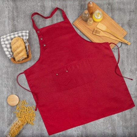 Apron Ethel "Style" color red 70 x80cm, 80% p/e, 20% cotton