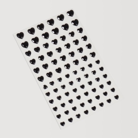 Rhinestones for the decor of the nails "hearts", on a glue basis, black color-2