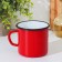 Enameled mug, 400 ml, red color