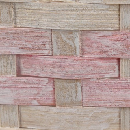 Wicker basket, d25 x 18 x 11/19 cm, pink, bamboo-4