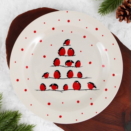 New Year. Ceramic “Bullfires” ceramic plate, 20 cm-4