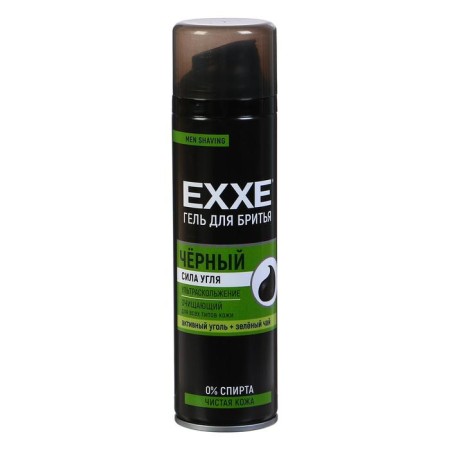 EXECE shaving gel "activated carbon" black, for all skin types, 200 ml