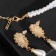 Set 2 objects: earrings, Antoinette necklace, a flash, white color in gold, 40 cm