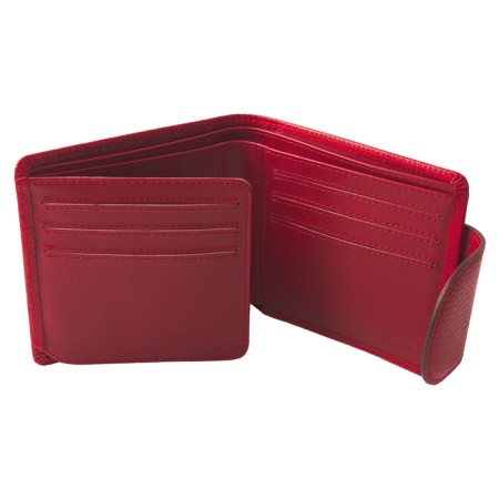 Nice wallet, matte leather, red color-2