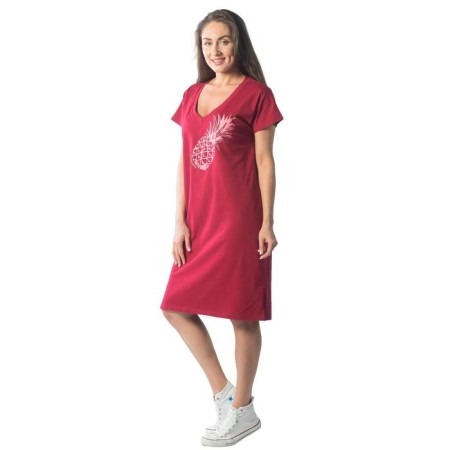 Female dress, size 44, burgundy color-2