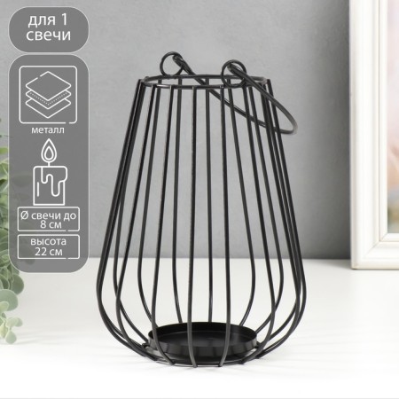 Summary Metal for 1 candle "Loft. Vazon" black 22x15x15 cm