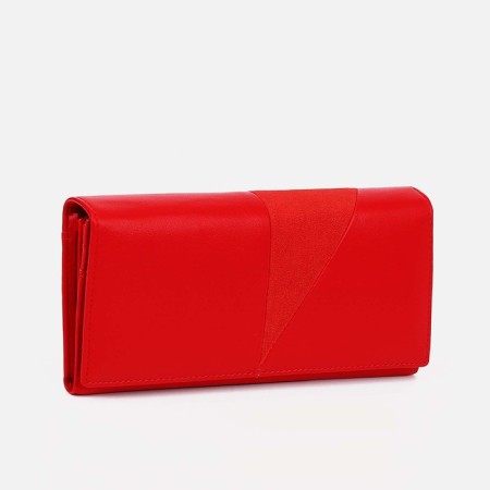Women's wallet on magnets, red color