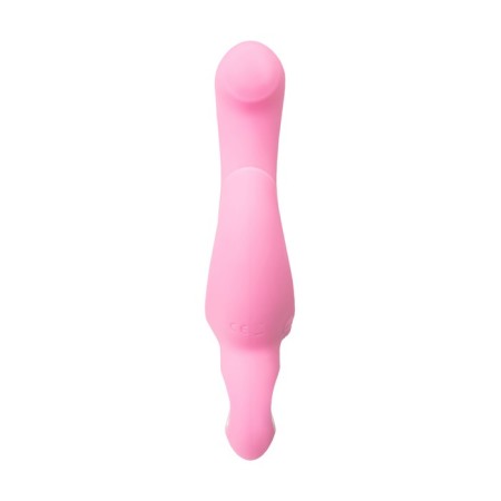 Turning vibrator with a clitoral stimulant Jos Twistme, 19.5 cm, silicone, pink color-5