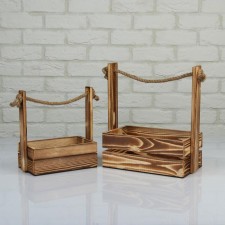 A set of wooden pots 2 in 1 (25.5 × 15 × 30; 20 × 12 × 23 cm) 
