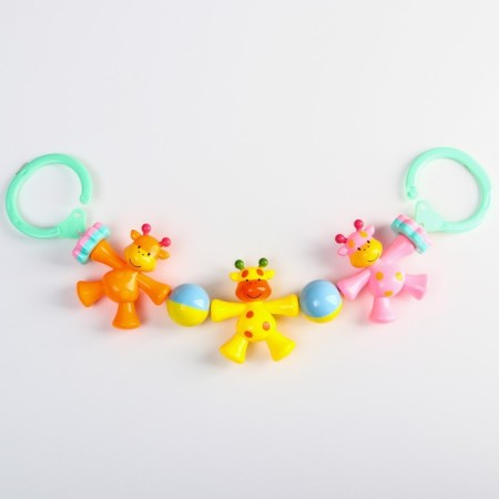 Stretching to a stroller/crib "giraffes", 3 toys, color mix, crush me-3