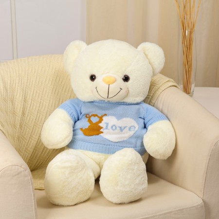 Soft toy "Bear" in a jacket, 75 cm, white color-2