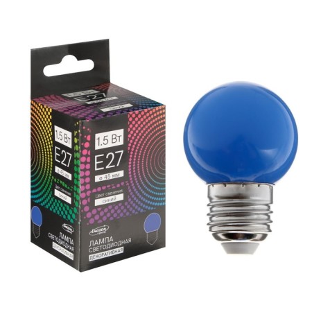LED LEAZON LIGHTING, G45, E27, 1.5 W, BelTT LITA, Blue, Blue, Blue-1
