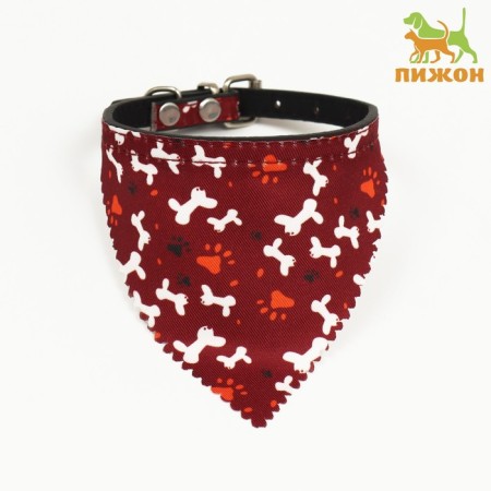 Collar with a scarf "Bright Life", 32 x 1 cm, burgundy