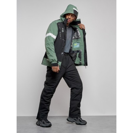 Ski costume male winter, size 56, khaki color-15