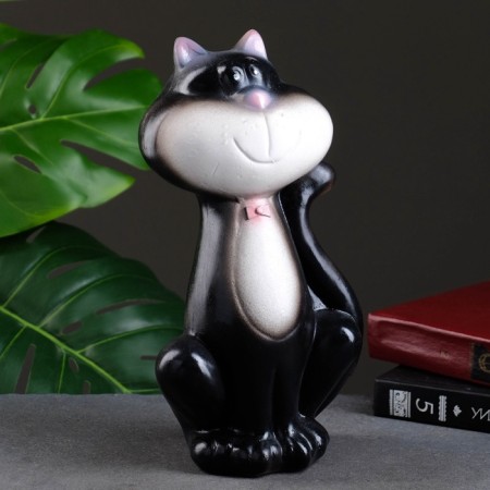 Piggy bank "Cat" Black with a bow 28x15x11cm-1