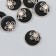 Decor for creativity plastic "Flower in a circle with a rhinestone" black, gold 0.3x1.8x1.8 cm
