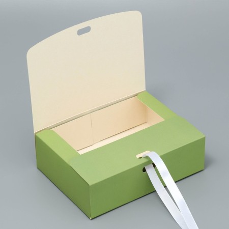 Gift folding box, packaging, "green", 16.5 x 12.5 x 5 cm-3